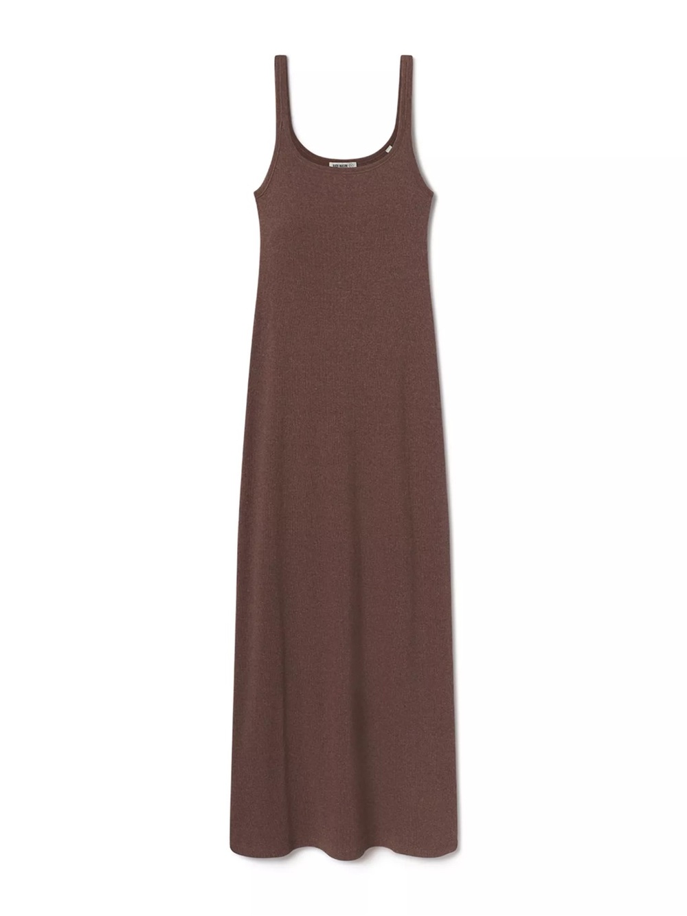 Buck Mason Surplus Rib Scoop Tank Dress in Marled Rosewood